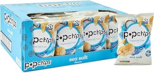 popchips - Sea Salt Potato Crisps, 23g (Pack of 24) - Popped not Fried, No Artificial Flavours or Colours, Suitable for Vegans