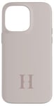 Coque pour iPhone 14 Pro Max Lettre H Monogramme Initiale H Beige Marron Cadeau pour Elle Femme