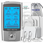 TEC.BEAN Dual Channel TENS Machine for Pain Relief, TENS Unit Muscle Stimulator with 24 Modes, 8pcs TENS Machine Pads Replacement