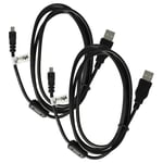 vhbw 2x Câble de données USB (USB standard type A vers appareil photo) compatible avec Nikon Coolpix S3300, S5, S500, S230 S4 appareil photo, 150 cm