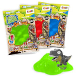 Magic Slime Bag Surprise Dino Pack de 6 - Slime Enfant 6X 75ml dans Un Sachet refermable, avec Figurine Dinosaure à l'intérieur