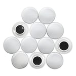 Large White Planning Office Magnets for Fridge, Whiteboard, Noticeboard, Filing Cabinet - 40mm dia x 8mm high - Pack of 12