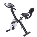 G500 Folding Cycling Exercise Bike Indoor Training X Bike for Home Cardio Workout, with Flywheel and Arm Resistance Bands (White)