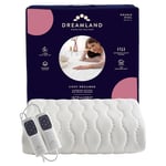 Dreamland Double Size Cosy Dreamer Superior Cotton Mattress Warmer (Intelliheat Plus Fast Heat, 150 x 137 cm, Machine washable, 2 Detachable Control, 6 Temperature Settings, 1-3-9 Hour Auto Timer)