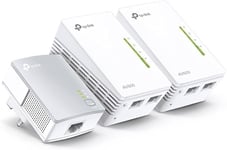 TP-Link TL-WPA4220 TKIT 2-Port Powerline Adapter N300 Mbps+AV600 Mbps|3 Pack