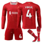 Liverpool Barn Hemmaställ 2024-2025 Höst & Vinter Nr 4 Strumpor 28 VIRGIL No 7 socks 28