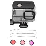 Kit de filtre pour Go Pro Hero 10/9, bo&icirc;tier noir, 60m / 196 pieds, bo&icirc;tier &eacute;tanche, avec 3 filtres de plong&eacute;e et &eacute;charpe