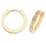 James Moore TH ER1076 9k Yellow Gold Hinged Cubic Zirconia Jewellery