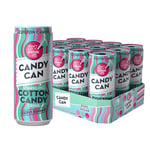 Candy Can, Cotton Candy, Fizzy Drink, Nostalgic American Soda Flavours, Sugar Free, Sparkling Pop Cans (330ml x 12 Pack)