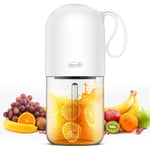 Deerma - Mini Blender Smoothie sans fil, 360g Portable et Rechargeable avec Câble usb, 300 ml Bouteilles, Matériau pc de Qualité Biberon, 45W, Blanc