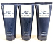 3x David Beckham Classic Blue Shower Gel Body Wash for Men, 200ml