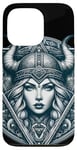 Coque pour iPhone 13 Pro Shield Maid Viking Raven Mythologie nordique