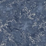 Muriva Elixir Marble Blue/Silver Metallic Wallpaper 166505