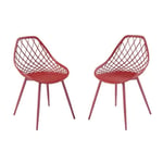 Chaise de jardin Métal, PVC Rouge - Vente-unique