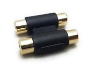 2x RCA Female Socket to 2x RCA Socket Cable Extension Phono Adapter Joiner F-F