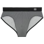 Slip coupe ouverte Hom noir imprimé géométrique blanc