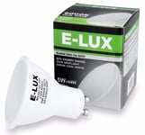 Pack of 3 E-LUX 5W LED GU10 SMD Light Bulbs Replace 50W 6000K Cool White LA