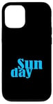 Coque pour iPhone 12/12 Pro Graphique bleu dimanche jours de la semaine bleu graphique couleur