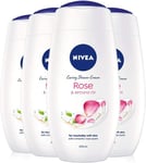 NIVEA Indulgent Moisture Rose Shower Cream Pack of 4 4 x 250ml Moisturising Show