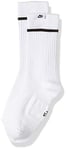 Nike Men Snkr Sox Essential Crew Socks (2 Pair) - White/Black/Black, M