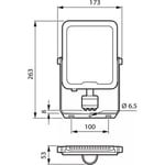 Ledinaire strålkastare BVP164 6000lm/840 50W IP65 symmetrisk m/sensor