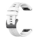 For Garmin Fenix 7S Sapphire Solar 20mm Silicone Solid Color Watch Band(White)