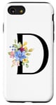 Coque pour iPhone SE (2020) / 7 / 8 Monogramme Floral D avec Fleurs Boho