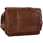 STILORD 'Elias' Sacoche Homme Cuir Vintage Sac Bandoulière Homme Design Sac en Cuir Ordinateur Portable 15,6 Pouces Besace en Cuir, Couleur:Antique - Marron