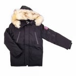 Veste Parka Manches Longues Capuche Fourrure Zip Curling Enfant Paragoose