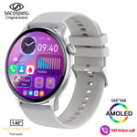 Montre Connectée Amoled Full Touch Pour Hommes Et Femmes,Appel Bluetooth,Fitness,Étanche Ip68,Horloge Et Boîte,Android Et Ios,2023 - Type Sa-Alpha-1 Silver