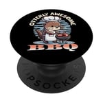 Barbecue Otterly Awesome Cook Chef Funny Otter Pun PopSockets PopGrip Adhésif