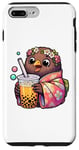 iPhone 7 Plus/8 Plus Kiwi Bird Drinking Bubble Tea Japanese Kimono Case