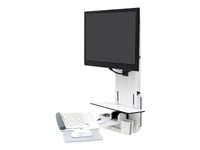 Ergotron StyleView Vertical Lift, Patient Room - Kit de montage moniteur/clavier (vertical) - assis-debout - montable sur mur - jusqu'à 24 pouces - blanc