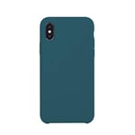 Bigben Connected Coque Rigide Finition Soft Touch Vert Paon pour iPhone X/XS