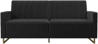 Alphason Novogratz Skylar Black Velvet Sofa Bed - 2358079NUK