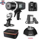 UK Godox AD600BM 600W HSS  Flash+X1T-N For Nikon+PB-600+CB-09+120cm Softbox Kit