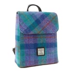 Harris Tweed Green Purple Tartan Check 'Mini' Backpack Handbag Purse