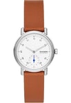 Skagen Kuppel Montre pour Femmes, Mouvement à Quartz avec Bracelet en Acier Inoxydable Ou en Cuir, Marron et Blanc, 32Mm