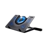 Trust Gaming GXT 1125 Quno Laptop Cooling Stand - Laptops up to 17.3 inch, 5 Blue Illuminated Fans, Adjustable Angle, Computer Cooler - Black