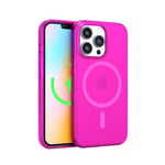 FELONY CASE - Neon Pink Crystal Clear Phone Cover for iPhone 14 Pro Max, Compatible with MagSafe - 360° Shockproof Protective Cases Designed for Apple iPhone 14 Pro Max