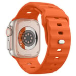 MoKo Bracelet Océan Compatible Apple Watch Ultra2 49mm 46mm 45mm 44mm 42mm pour les Hommes et les Femmes,Bande de Remplacement en Silicone pour iWatch Serie 10 9 8 7 6 5 4 3 SE Ultra 2 1, Orange