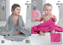 King Cole 4211 Knitting Pattern Baby Shawls to Knit in 4 Ply or DK