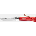 Couteau Opinel Tradition N°08 Rouge avec Lame Inox 8 cm et Système Virobloc Opin