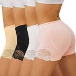 FINETOO 4er Pack Womens Boxer Shorts under Dress Lace Underwear Sexy Panties Breathable Underpants for Ladies Multipack S-XL…