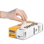 K-MART Disposable Gloves, Clear Vinyl Gloves Disposable, Powder Free, Food Safe Gloves, Extra Strong - Box Of 100 - Clear