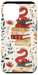 Coque pour iPhone 12 Pro Max Motif de ver de bibliothèque Cute Dragon Books Cottagecore