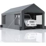 Mophorn - vevor Carport Auvent pour Voiture, Tente de Garage 3,7x6 m Abri Exterieur avec Parois Laterales Amovibles, Fenetres et Portes Ventilees