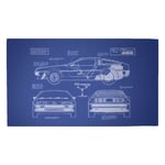 Back To The Future DeLorean Blueprint Woven Rug - Medium