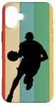 Coque pour iPhone 16 Plus Ballon de basket vintage pour homme et femme rétro vieilli