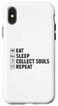 Coque pour iPhone X/XS Eat Sleep Collect Souls répète Grim Reaper Halloween